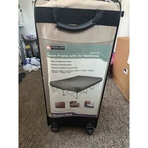 Ozark Trail Queen Collapsible Folding Steel Bed Frame & Air Mattress Camping